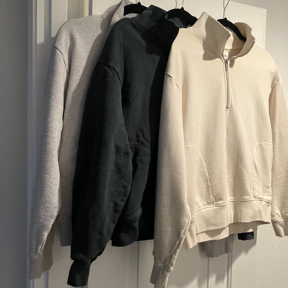 Organic Fleece Quarter Zip Sweatshirt MATE THE LABEL M - Picture 3 of 3